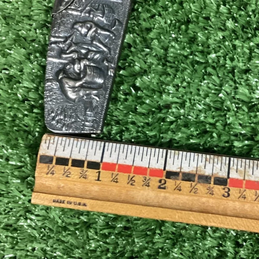 Antique Denmark Silverplate Compact Comb w/ Shell Case